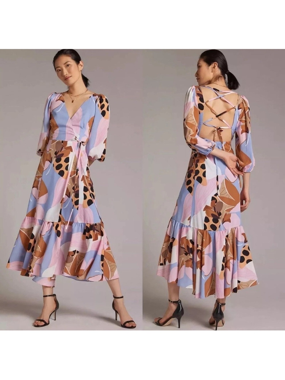 NWT Anthropologie size L midi wrap dress